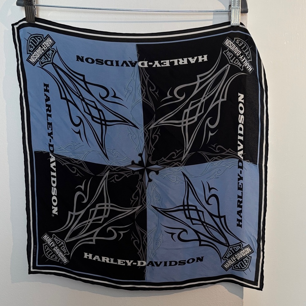 Harley-Davidson Black and Light Blue Bandana